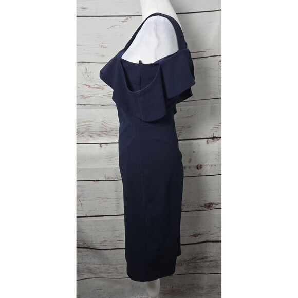 Lulus Womens Dress Size Small Navy Blue Off The Shoulder Bodycon Cityscape - Picture 3 of 8